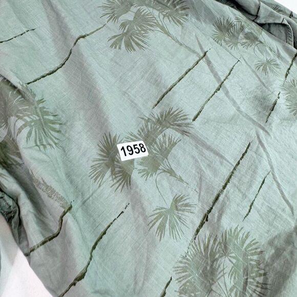 Tommy Bahama Shirt Mens Medium Button Down Cotton Palm Trees Green Top - Picture 10 of 10